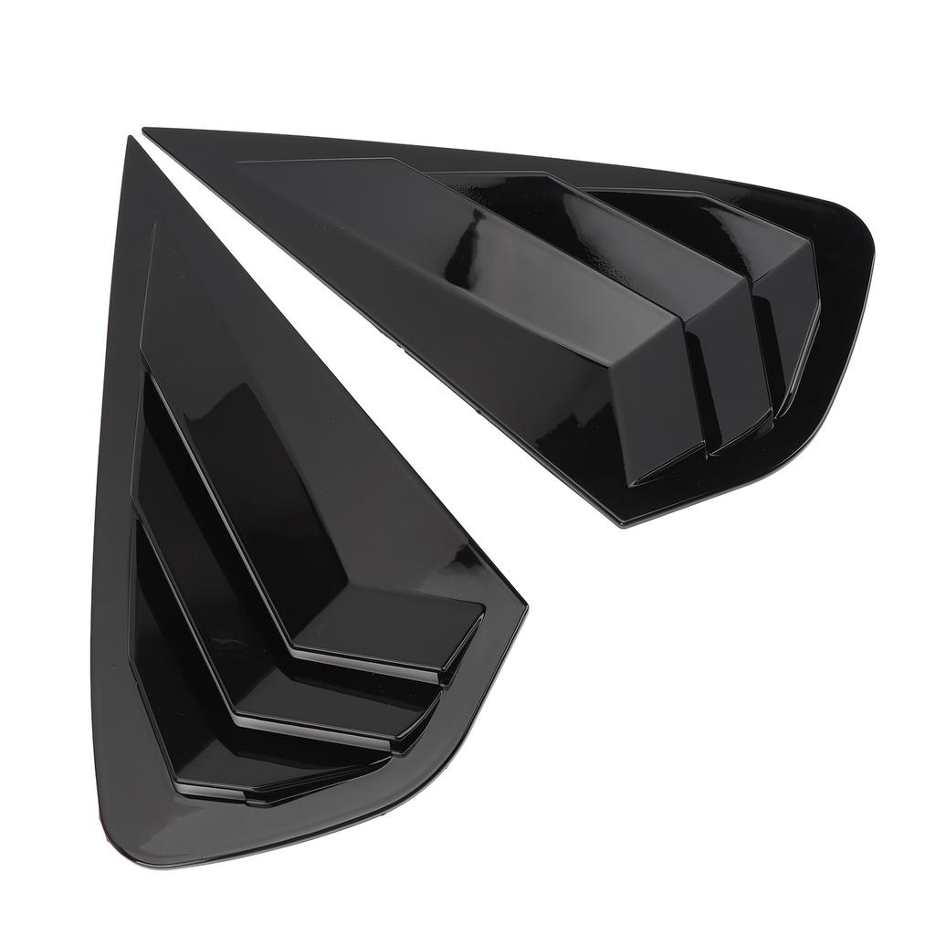 1 Pair Rear Side Window Shutter Cover Trim Glossy Black Scratch Proof Window Louver Side Vent Trim F