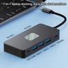 7-в-1 USB-C док-станция с поддержкой двух HDMI-мониторов, 2 порта HDMI 4K, USB-C хаб для MacBook Pro, XPS и других