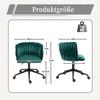 Fauteuil de bureau - MUVOE - Vert - Tissu velours - Réglable en hauteur - Pivotant 360°