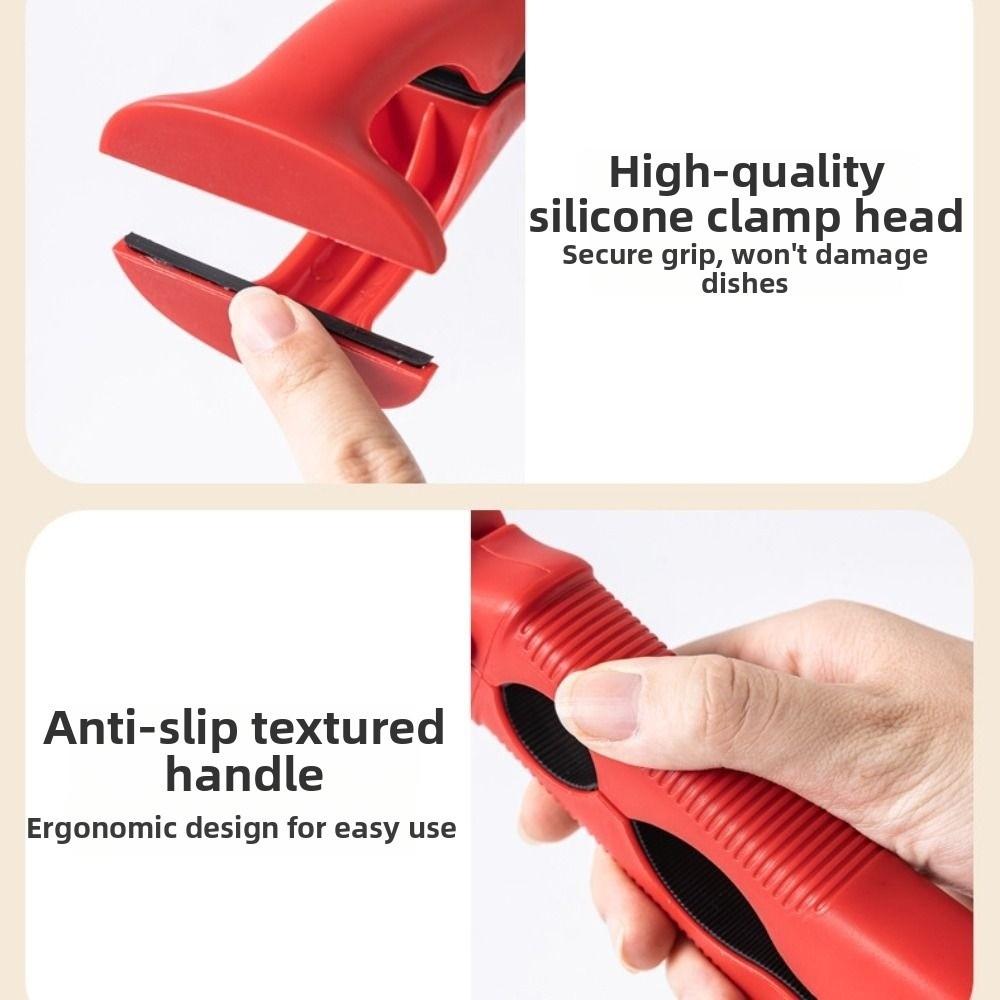 Non-Slip Anti Scalding Clip Silicone Handle Hot Bowl Gripper Dish Lifter Clamp  Kitchen Use