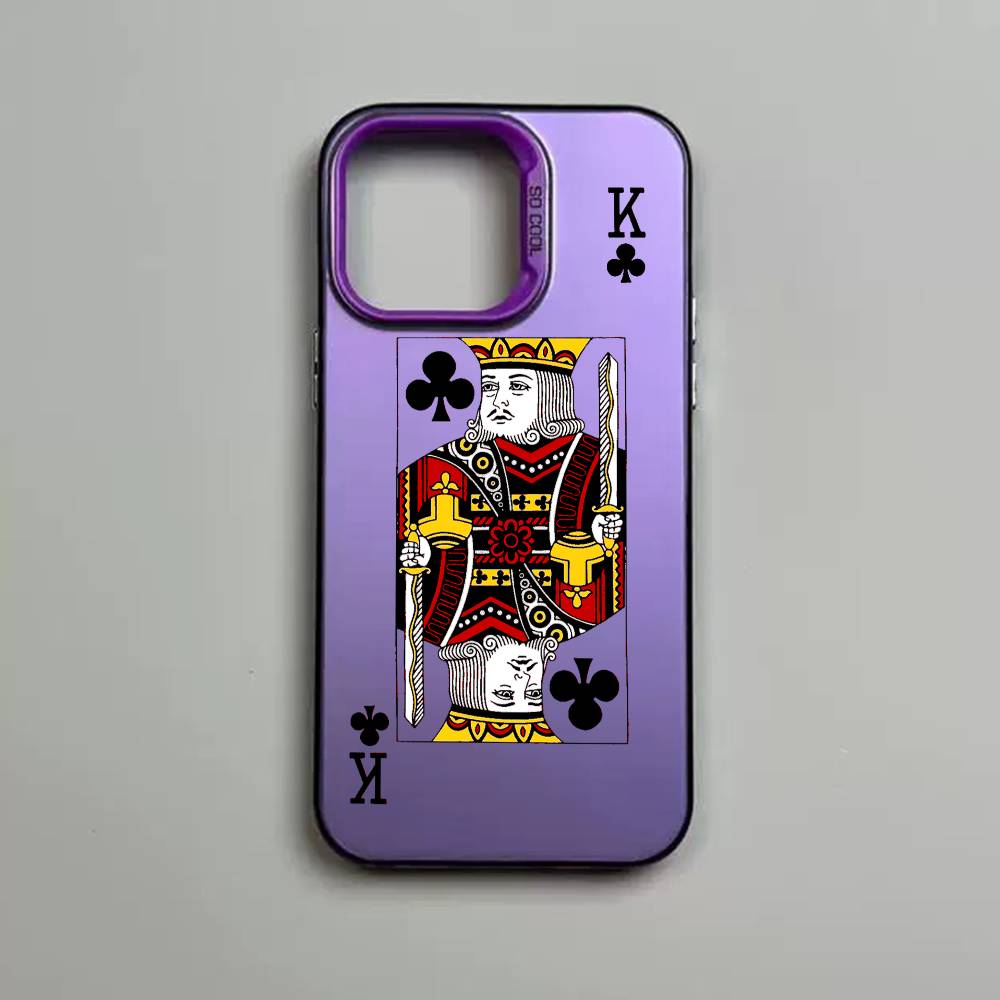 Модный Чехол для Телефона с Изображением Игральных Карт K Для IPhone 17 15 11 12 13 14 Pro Max 16E 17E 16 Air Plus Матовый Ударопрочный Чехол