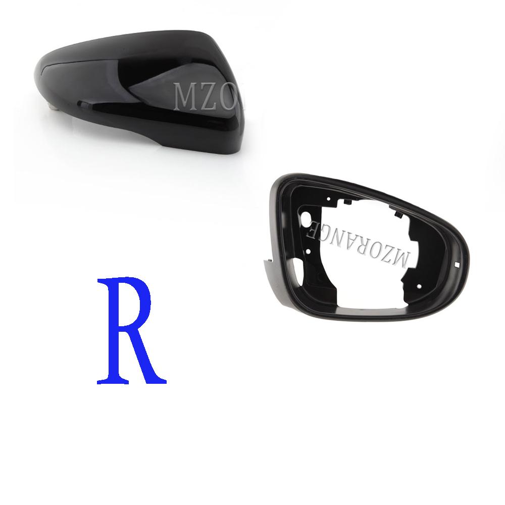 Боковое зеркало с подогревом, стекло зеркала заднего вида, крышка для VW Golf 6 MK6 2009-2013, ярко-черная крышка корпуса зеркала с дверным крылом