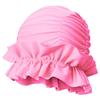 Женская плиссированная шапочка для плавания, эластичная купальная шапочка, переносная шапочка для бассейна для длинных коротких волос