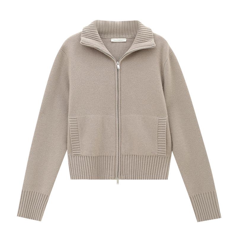 Love and Nancy 2024 Зимний полосатый шерстяной кардиган с воротником-стойкой для женщин