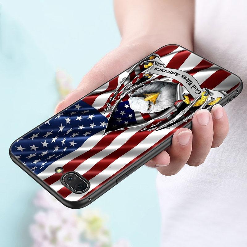 Чехол для телефона с американским флагом США и орлом для Apple iPhone 14 13 12 Mini 11 Pro Max 7 8 XR X XS 7 8 Plus SE 2020 2022, черный чехол