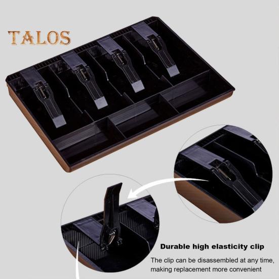 Лоток для денег в кассе с металлическим зажимом, 4 отделения, дизайн кошелька Cashier Secure, практичная замена вставки для кассового аппарата