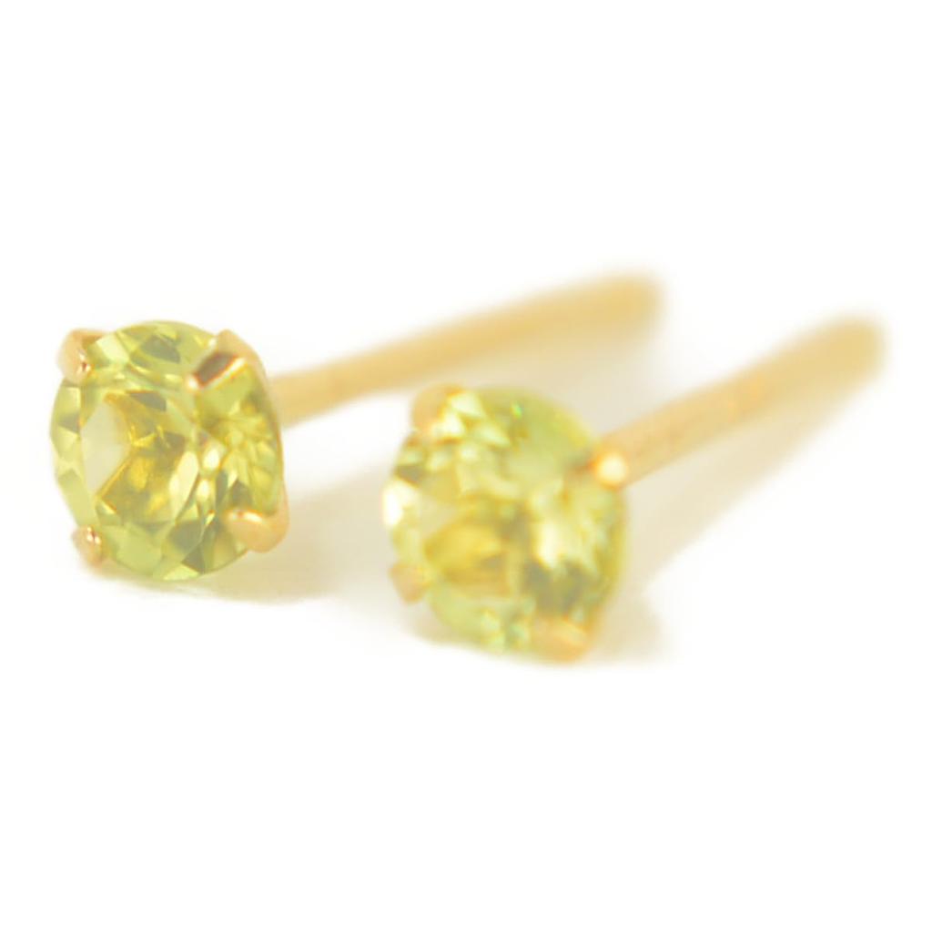 K18 Natural Peridot Earrings [Sold as a pair for both ears] Peridot Earrings Yellow Gold Earrings K18 k18 K18YG k18yg 18k yokomountain