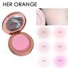 HER ORANGE ~ Крем-пудровые румяна низкой насыщенности, однотонная палитра для молодых девушек, персиково-оранжевый, мягкий туман, матовые натуральные женские румяна