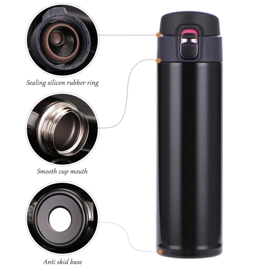 Stainless Steel Water Bottle Pop Up Vacuum Insulated Portable for Sports