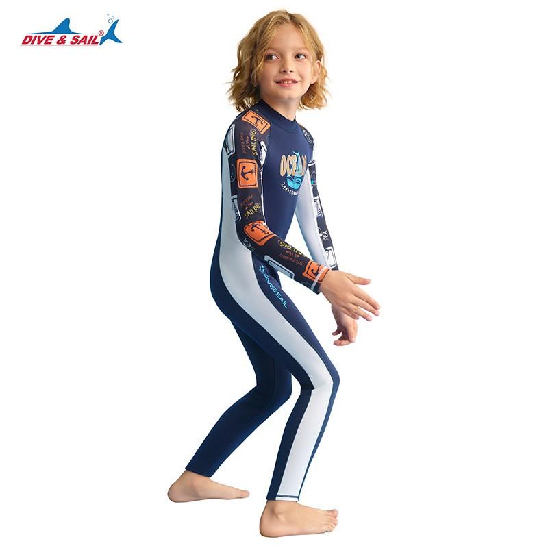 DIVESAIL Kids 1.5mm Neoprene Full-Body Wetsuit Snorkeling Surfing Diving Swimming Warm Protection Boys