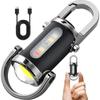 COB LED Mini Keychain Flashlight USB Rechargeable Portable Flashlight Keychain Light Camping Pocket Torch Lamp For Outdoor Camping Fishing Walking