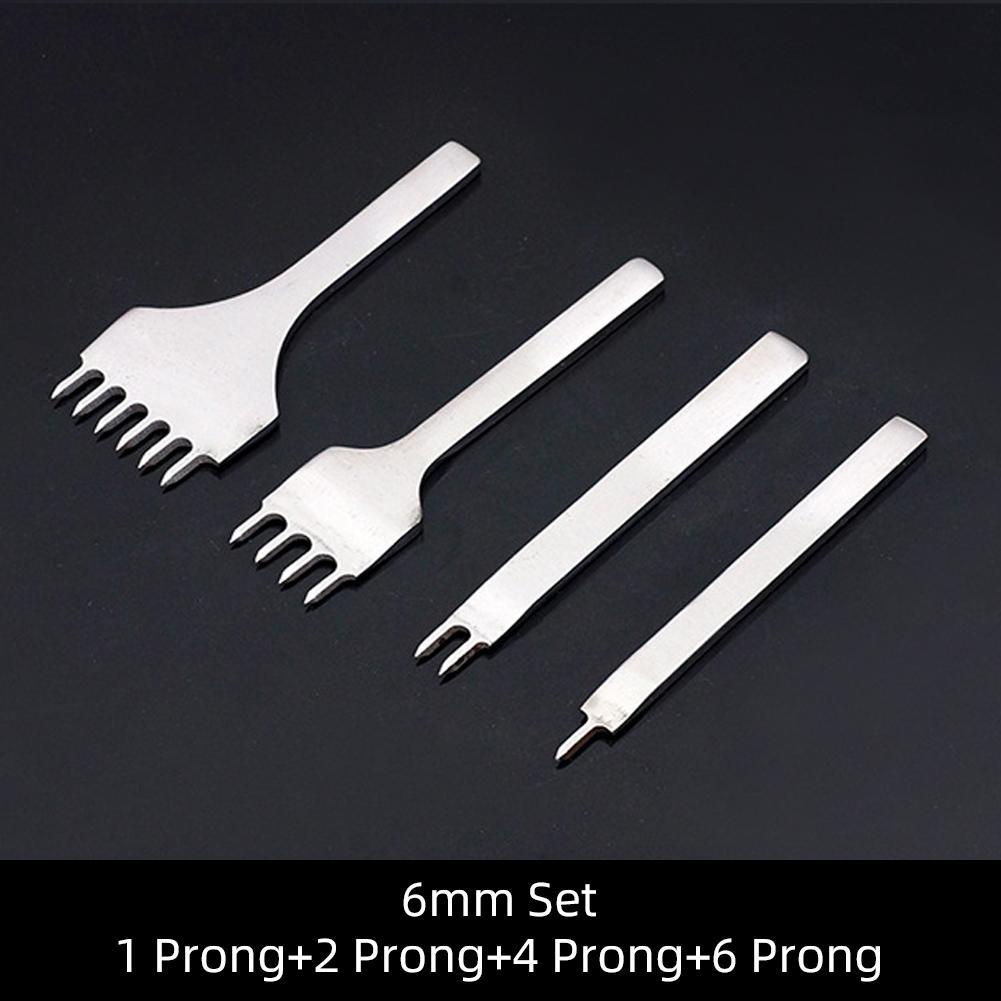3/4/5/6mm Spacing Punch Tool For Leather Hole Punches Tool Lacing Stitching Sewing DIY Leather Craft Tools 1/2/4/6 Prong