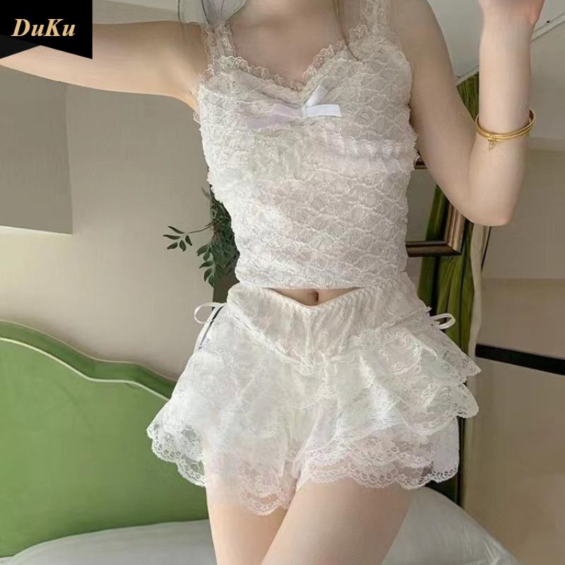 Леггинсы Cake Layer Bow Summer Thin Lace Anti-slip Three-point Airy Leggings Safety Pants для женщин