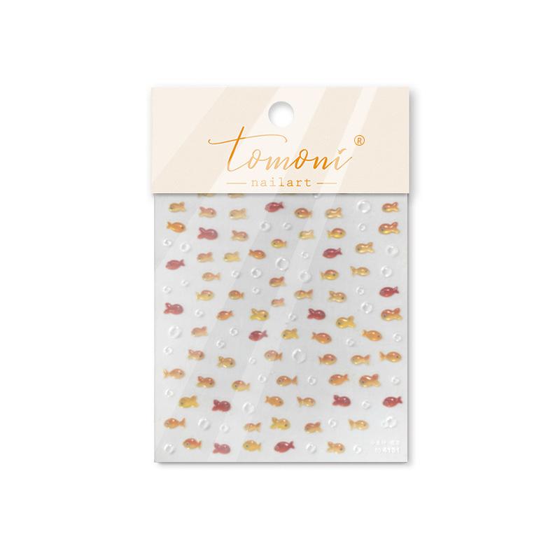 Little Red Fish Jelly Summer Goldfish Carp Ocean Beach Mermaid Sea Shiny Nail Art Stickers Manicure Decals