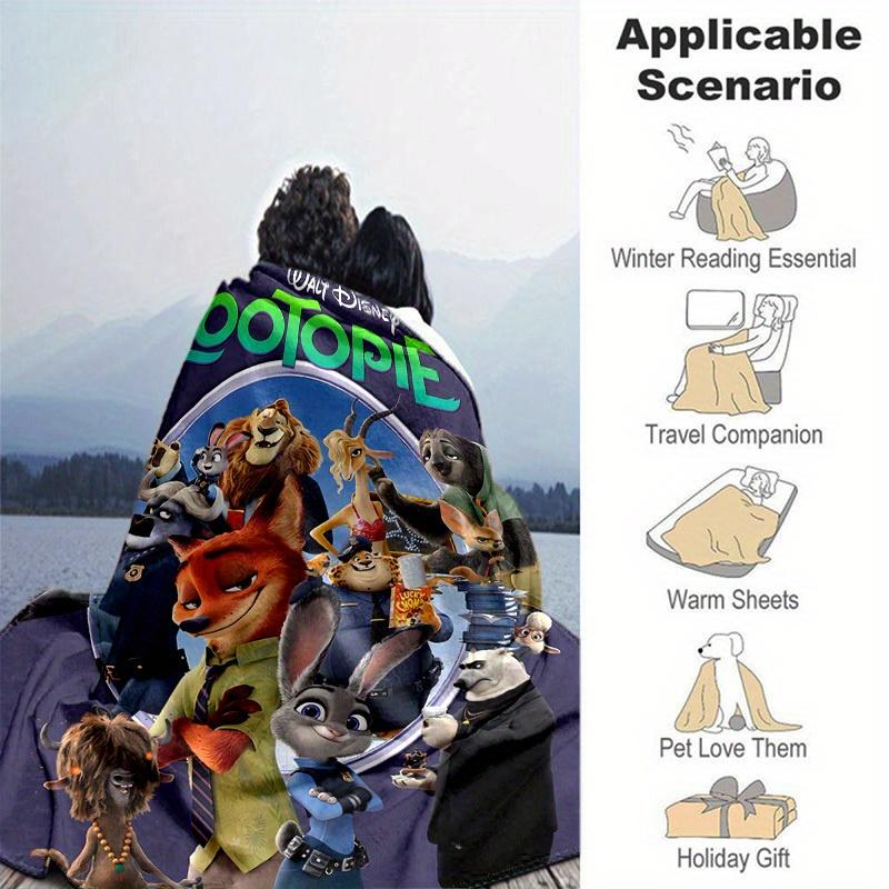 1 шт., Декор для дома в стиле Зверополиса: Уютные пледы, идеально подходящие для спальни, гостиной, путешествий, кемпинга, автомобиля