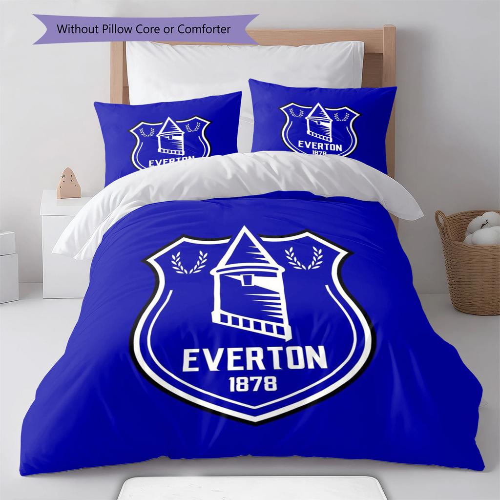 Everton logo Pattern Bedding Quilt Set Quilt Cover Pillowcase Home Decoration Birthday Gift (1 * duvet cover + 2 * pillowcase, without core)