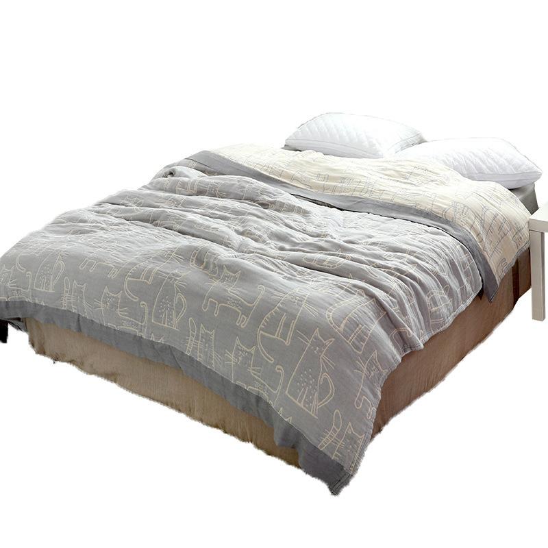 Четырехслойное бамбуково-хлопковое полотенце-одеяло Четырехсезонное марлевое полотенце-одеяло Бамбуково-хлопковый плед Студенческое комфортное одеяло