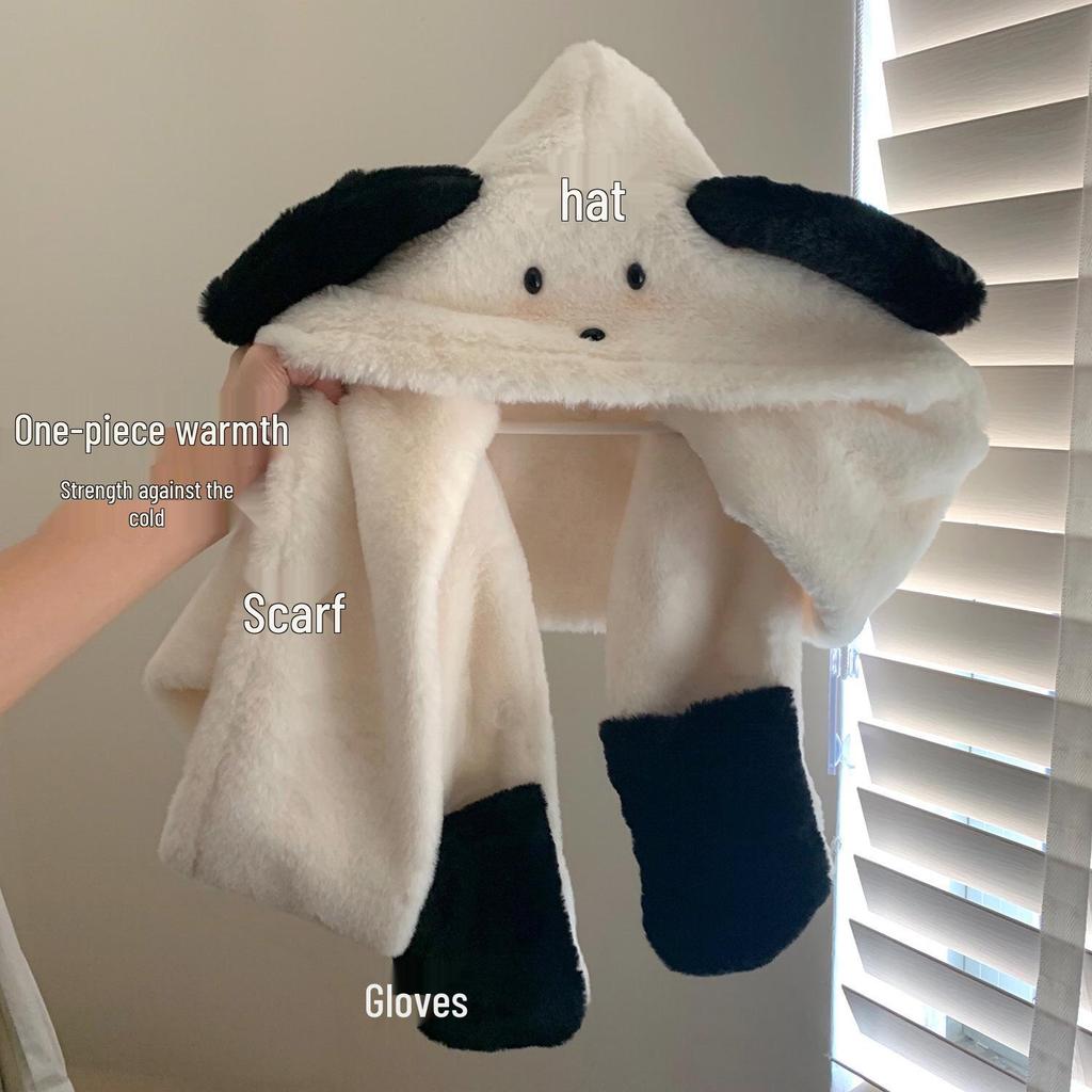 Discover Our Adorable Cat Plush Hat! Perfect for Autumn and Winter, This Versatile Ear-warmth Accessory Doubles As a Scarf.