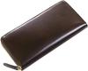 Cordovan Long Wallet Round Zipper Genuine Leather Doob London Dark Brown Men's Wallet (Gold)