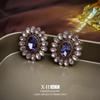 Luxury Medieval Oil Drop Flower Earrings: Vintage European and American Palace Style for Women