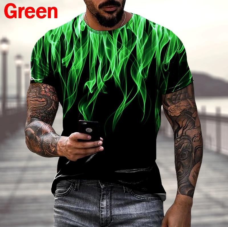 Модная повседневная классическая 3D-печать мужская футболка с круглым вырезом и коротким рукавом в уличном стиле