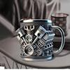 Креативная смоляная кружка Двигатель V8 Чашка V6 Смоляные поделки Домашний настольный Нишевые Механический стиль двигателя Украшения Веселая Декорация Подарки Новые