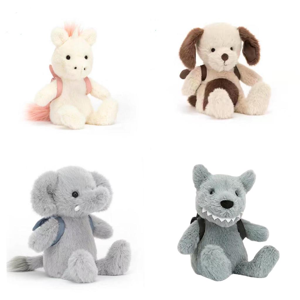 Рюкзак-единорог Jellycat Isadora, плюшевая игрушка-слон и динозавр с наполнителем из файбер-хлопка для детей и коллекционеров