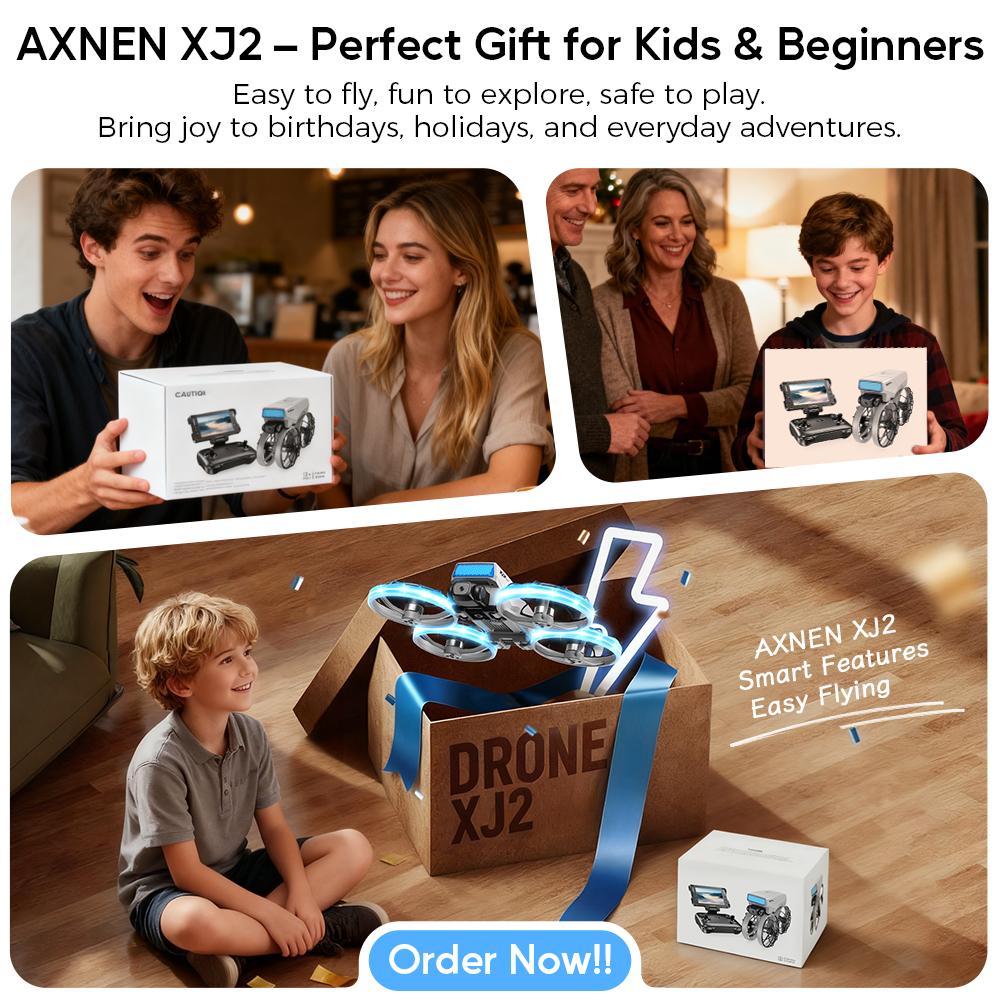 XJ2 Mini Drone 8K Dual HD Camera 5G WIFI Transmission Foldable Brushless RC Quadcopter Full-coverage Protective Cover Remote Control Toy Kid Gift