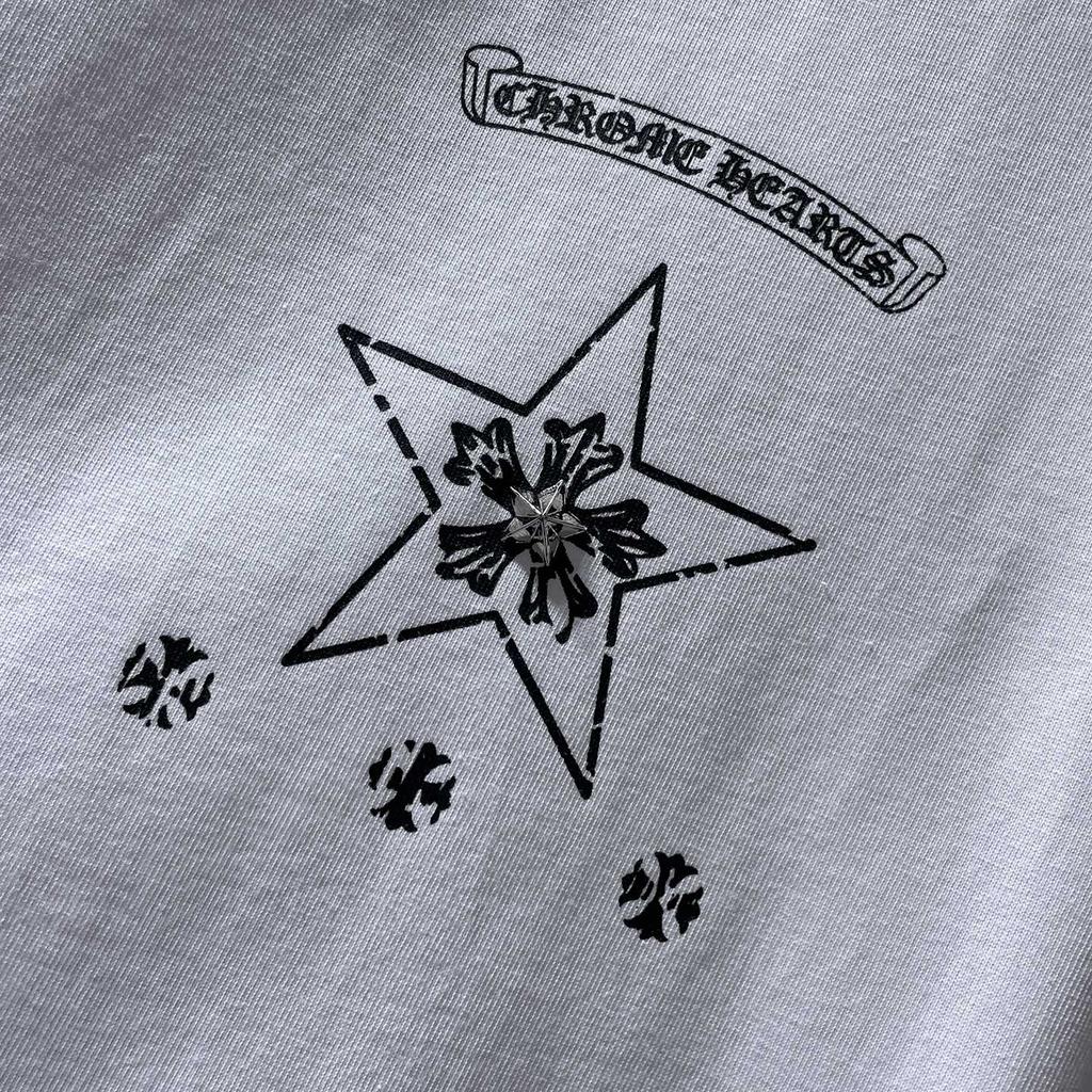 8956 CHROME HEARTS 2025 Summer New High Quality Cotton Round Neck Loose Large Size Men's and Women's T-shirt Couple T-shirt