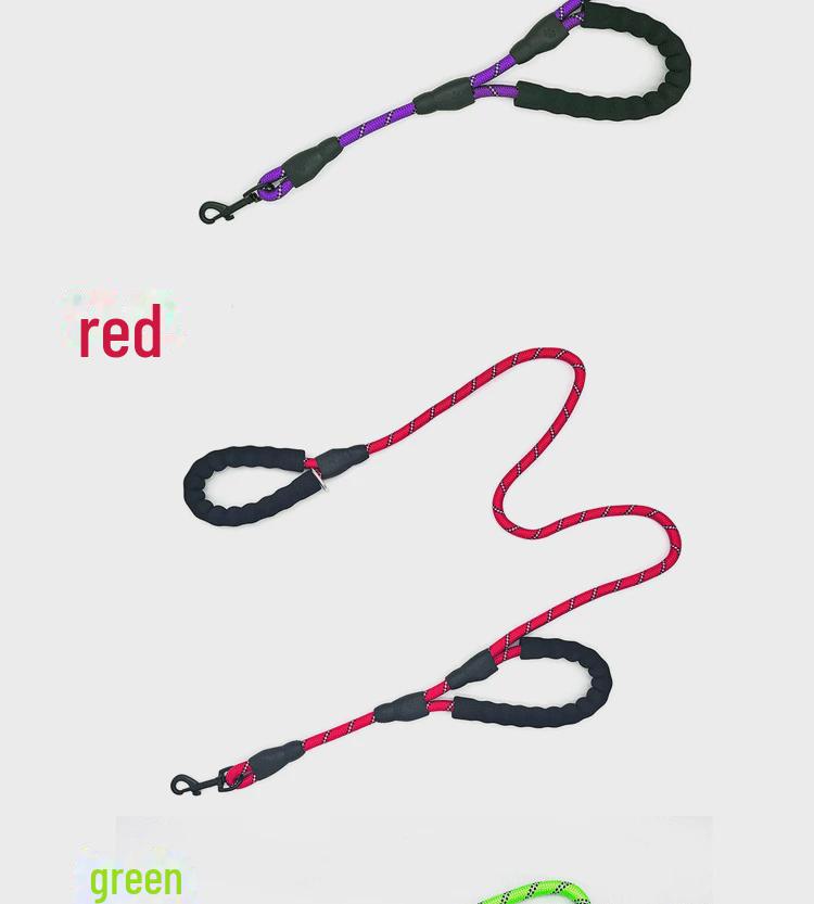 Double Handle Reflective Large Dog Leash with Logo