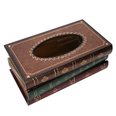 Коробка для салфеток в форме книги, домашнее украшение, реквизит для хранения, офисные украшения, ретро деревянное изделие