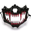 Half Face Mask Horror Halloween Costume Props Animal Skeleton Blood Mask with Elastic Straps for Halloween Cosplay Carnivals Masquerades