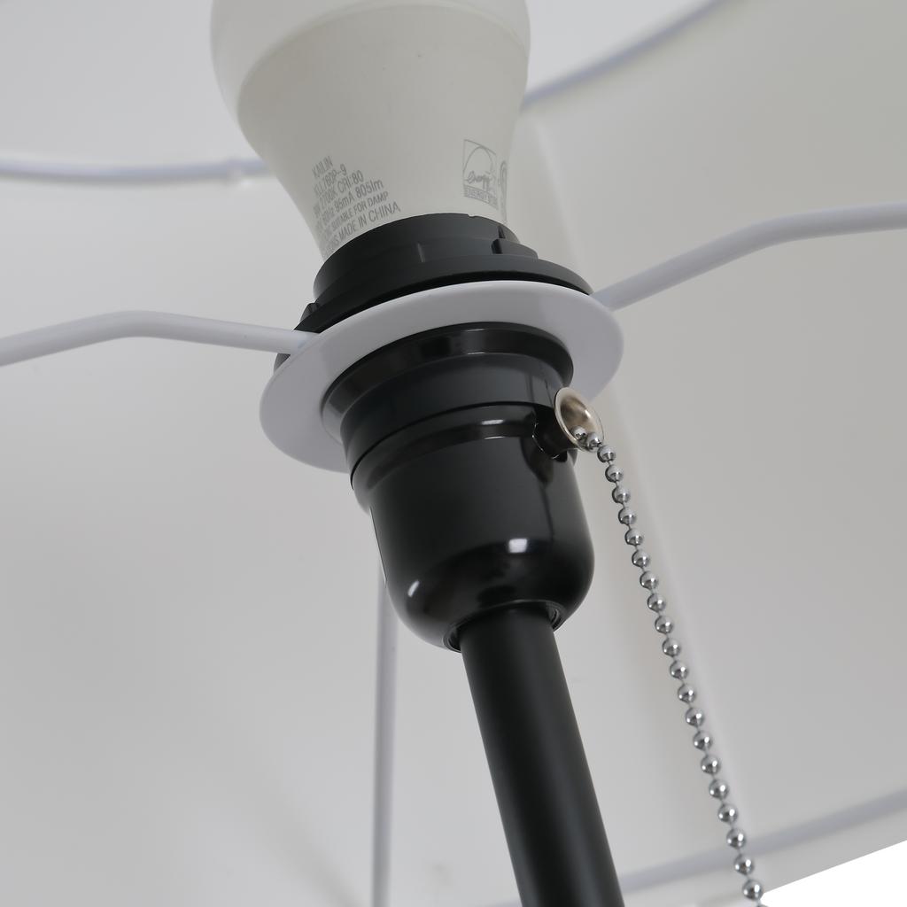Floor Lamp with Lampshade Made of Polyester and Cotton, Standing Lamp Floor Lamp with E27 Socket for Living Room, Bedroom, White, Excl. Light Bulb