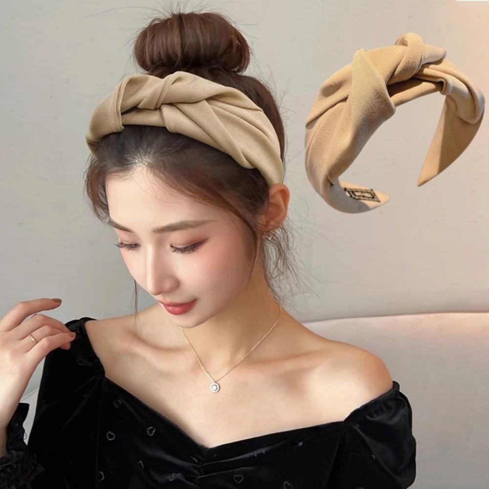 Sweet Bow Hair Claw Wide Side Braided Headband Fashion Hair Band Girls Accessories