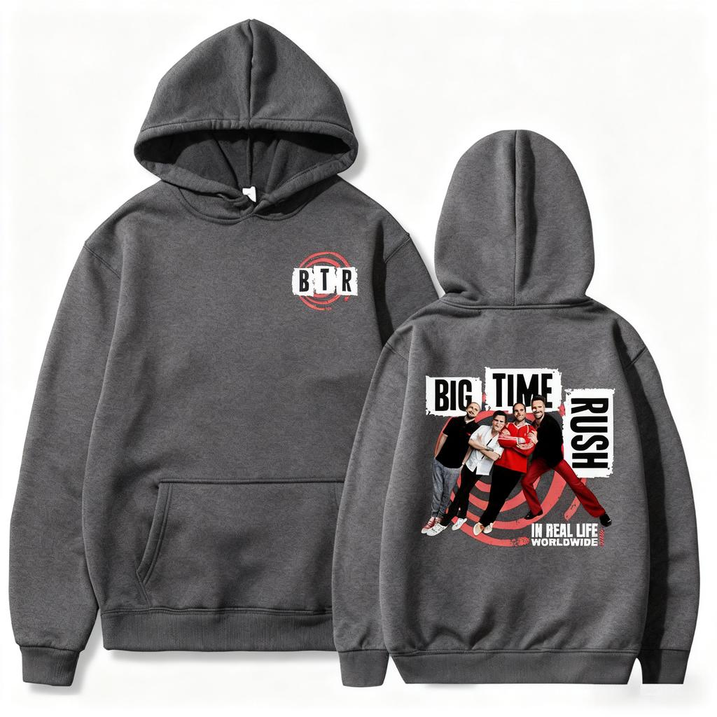 BTR IN REAL LIFE WORLDWIDE TOUR HOODIE Big Time Rush Band Fashion Sweatshirts Hooded Long Sleeve Men Women Pullovers Streetwear