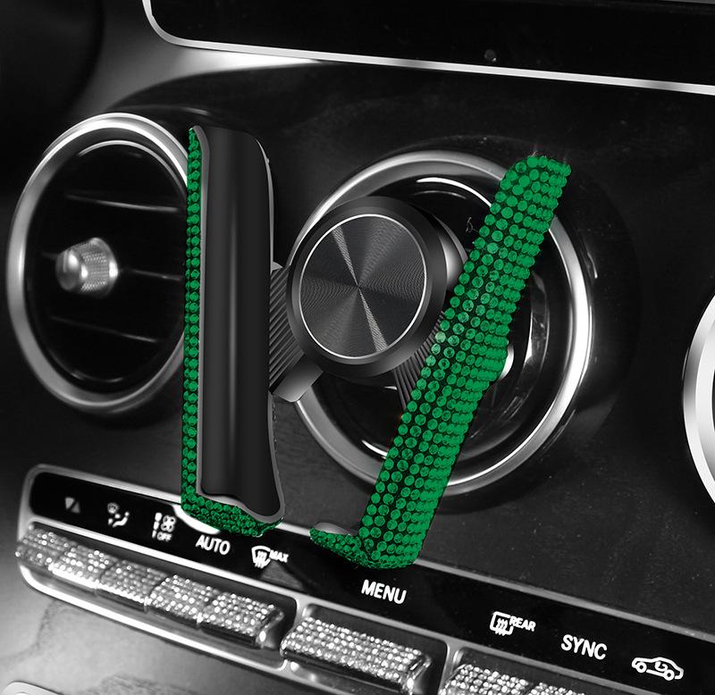 1 шт., блестящий автомобильный держатель для телефона со стразами, поддержка смартфона на вентиляционное отверстие, кристалл, алмазный зажим для телефона, аксессуары для салона автомобиля для девочек