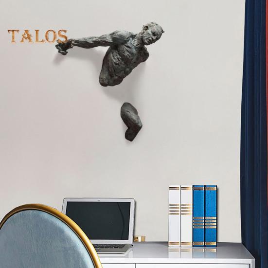 Мужская абстрактная скульптура, настенный декор из смолы, статуя человеческого тела, настенное крепление, художественная фигура, скульптура для дома, гостиной, галереи