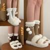 Plush Balls Winter Socks Women Y2K Coral Fleece Socks Kawaii Woolen Lolita Socks Winter