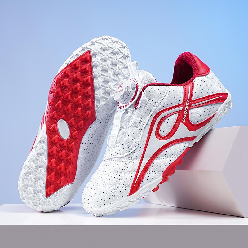 Mesh Football Shoes Boys And Girls Men'S World Cup Broken Nails Rotating Buttons Primary School Students Training Shoes