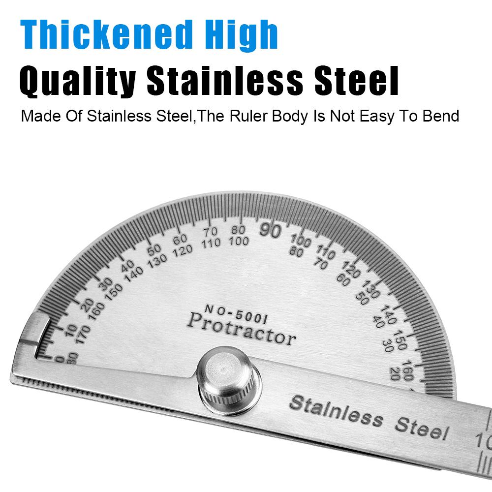 Rotary Measuring Ruler Metal Angle Finder For School Office 180 Degree Protractor Stainless Steel Woodworking Tools Goniometer Angle Ruler