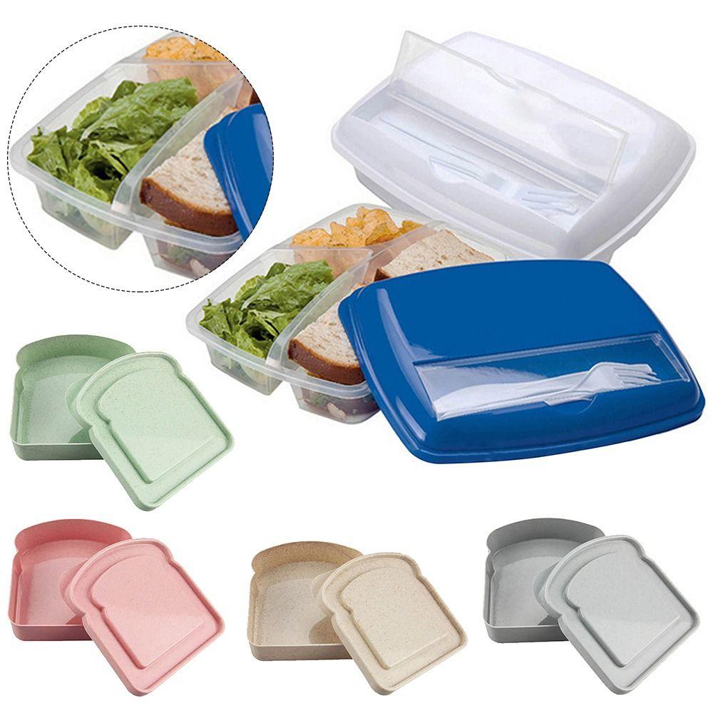 Portable Silicone Food Container Lunch Box Snack Sandwich Toast Box Bento Box