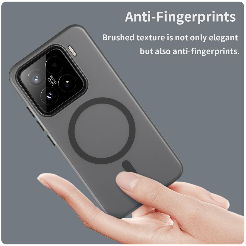 Для Xiaomi 15 Чехол Совместимый с MagSafe ТПУ+ПК Тонкий Матовый Полупрозрачный Чехол для Телефона
