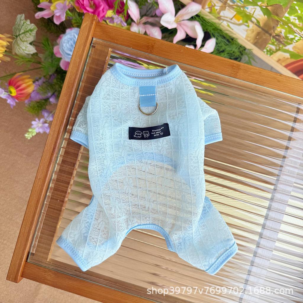 Pet Clothing Summer Thin Breathable Hollow Mesh Quadruple Coat Dog Clothes Than Bear