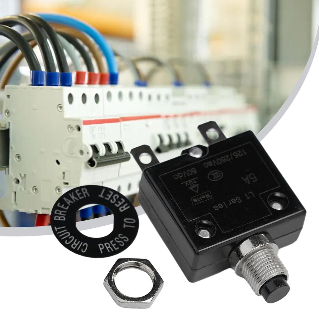 Термические автоматические выключатели 12-50 В постоянного тока 125-250 В переменного тока Защита от перегрузки Нажимная кнопка Термовыключатель Клеммные аксессуары