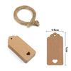 100Pcs Gift Tag with 20m Jute Twine Round/Heart/Rectangle Shaped Blank Design DIY Thick Wedding Thanksgiving Christmas Craft Tag Party Favors
