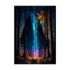 Fantasy Magic Midnight Painting Canvas Print Wall Art Poster Dreamy Forest Starry Picture for Living Room Home Decor Cuadros
