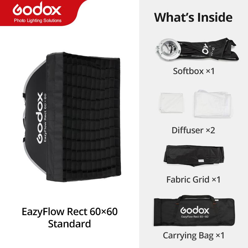 Godox EazyFlow series Foldable Softbox Bowens Mount Portable Quick Setup Lighting Diffuser for Photography Studio Flash LED Lig
