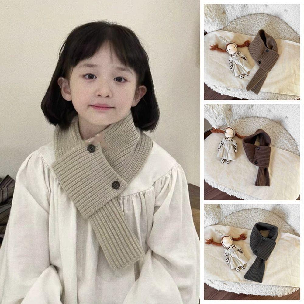 Однотонный шарф для мальчиков и девочек, зимний детский шарф-крест, модный детский вязаный шарф, подарки