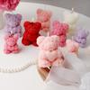 Holiday Gifts Flower Rose Bear Scented Candle Love Teddy 3D Rose Bear Rose Candles