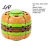 Press to Spin Burger Toy Hamburger Fidget Spinner Stress Relief Toy Compact Relievers Decompression Spinning Ball Desk for Office Home Travel